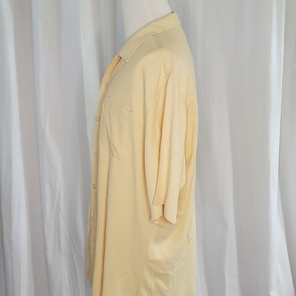 Tommy Bahama Men's Silk Short Sleeve Button Front Pocket Shirt Yellow Size XL - Picture 3 of 7